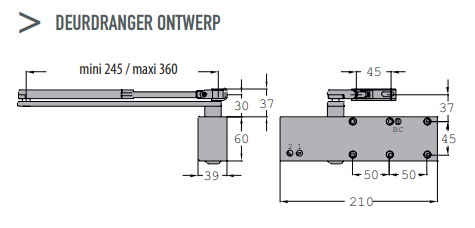 Deurdranger OX200 ontwerp